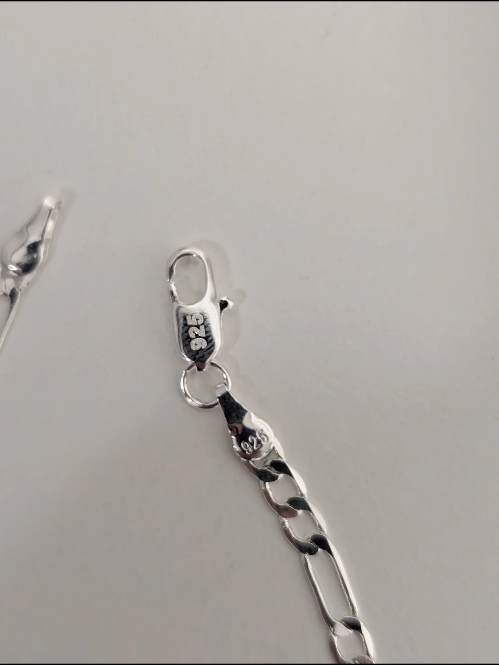 .925 Sterling Silver Figaro Chain Necklace - Silver